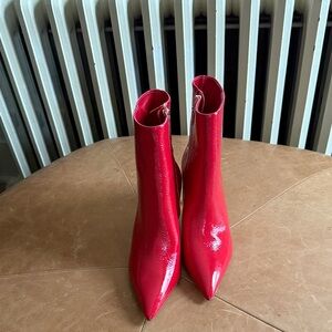 Larroude Red Patent Ankle Boot
